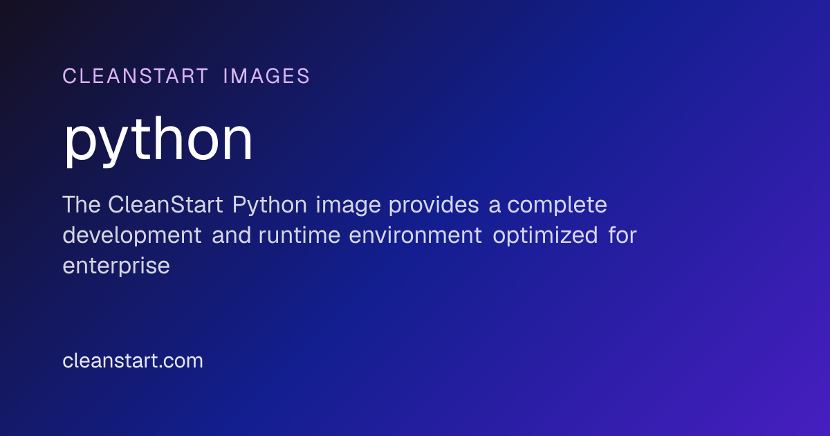 python | CleanStart Images
